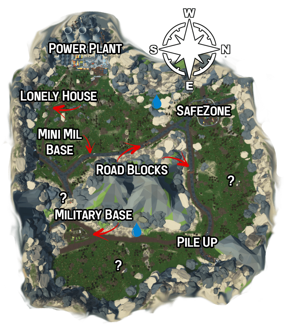 A map of Demo Land, the map that you can play in the free demo for ZSGO.