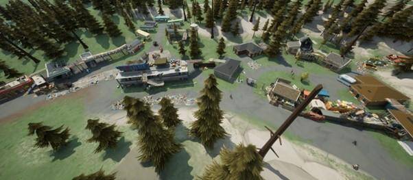 Overview of our parkour course in the game. Find the best loot at the end of the course.