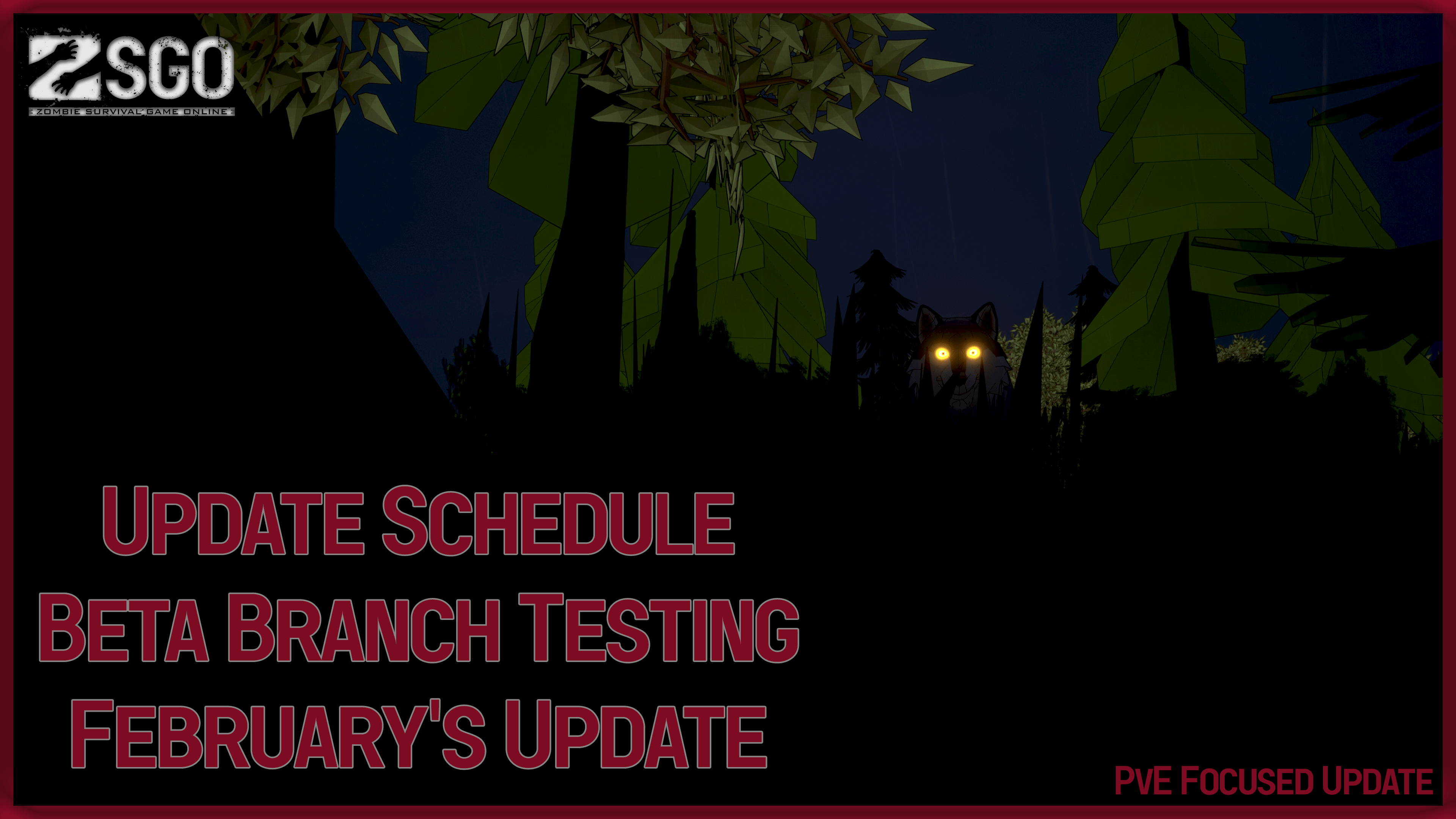 The update schedule thumbnail with a wolf lurking in the shadows.